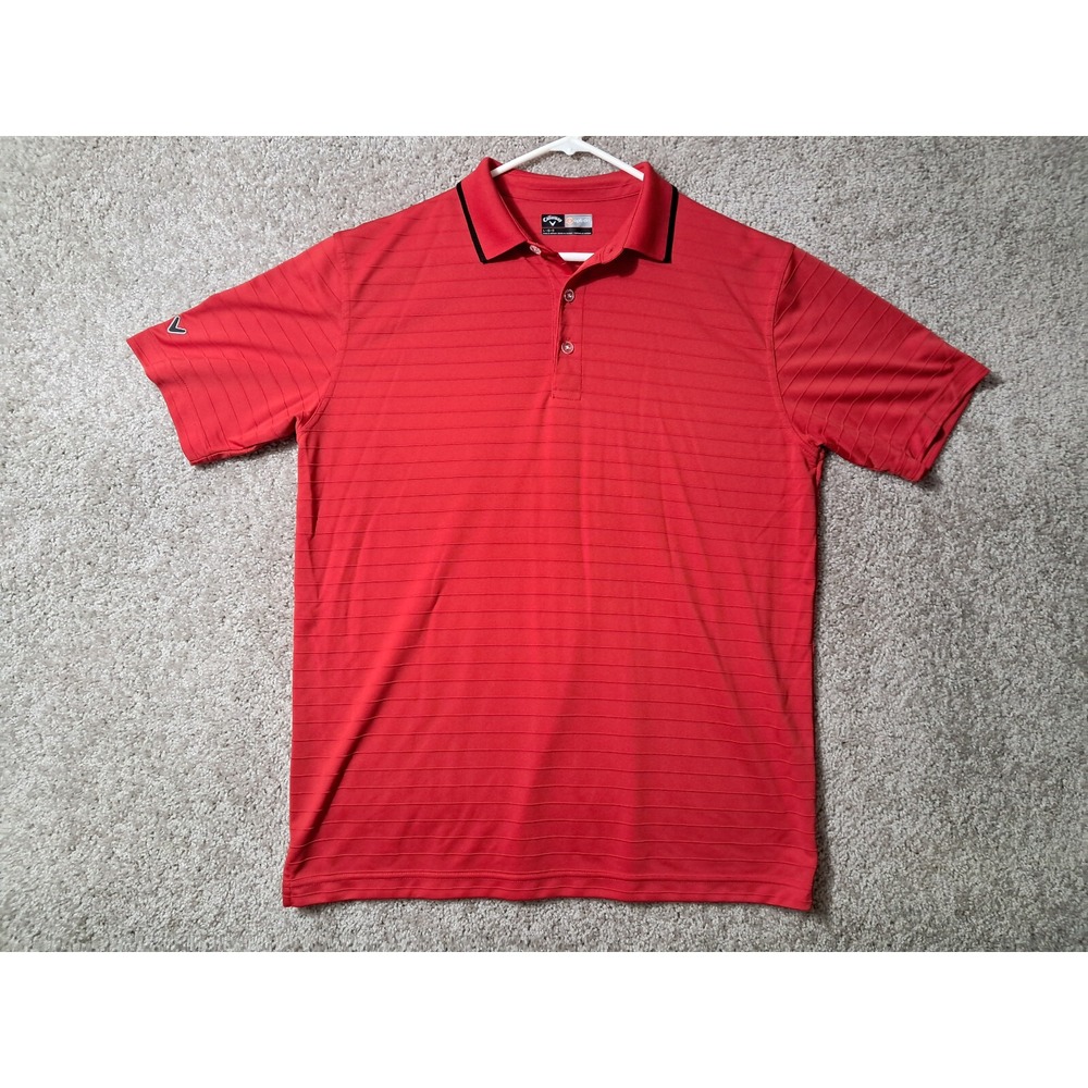 Callaway Polo Shirt Mens L Large Red Golf Golfer Rugby Casual Men